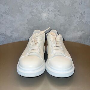 White Lace-Up Sneakers